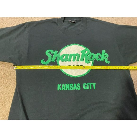 Vtg ShamRock Cafe  Kansas City Black T-Shirt Mens L Single Stitch Screen Stars - Picture 6 of 7